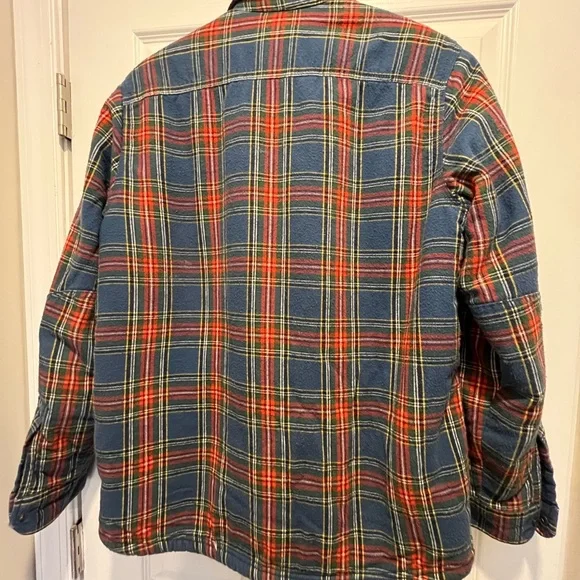 L.L. Bean Sherpa Lined Scotch Plaid Shirt Jacket - Picture 2 of 7